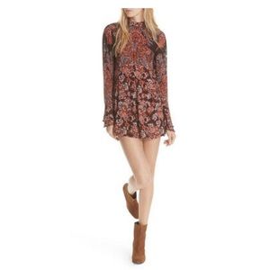 Free People maroon bell sleeve dress
